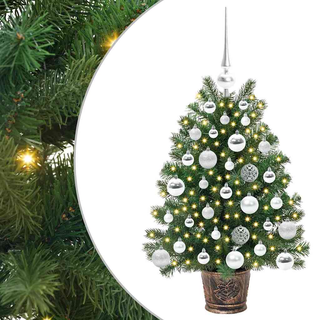 Kunstig juletre med 150 LED med stativ grønn 75 cm PE og PVC