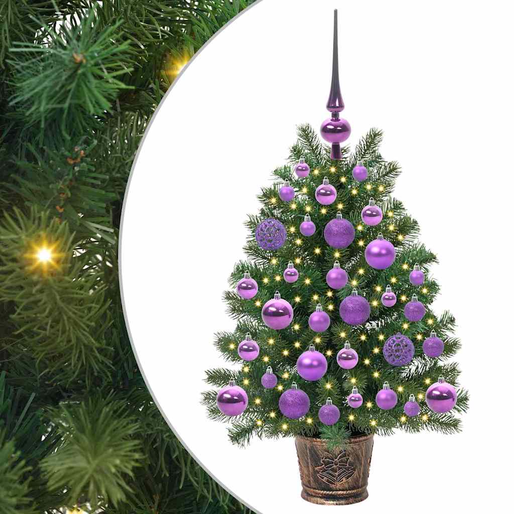 Kunstig juletre med 150 LED med stativ grønn 75 cm PE og PVC