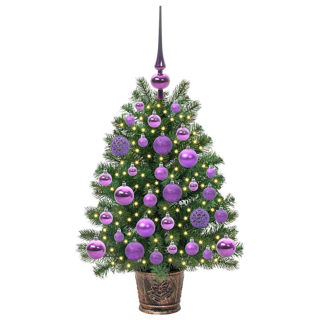 Kunstig juletre med 150 LED med stativ grønn 75 cm PE og PVC