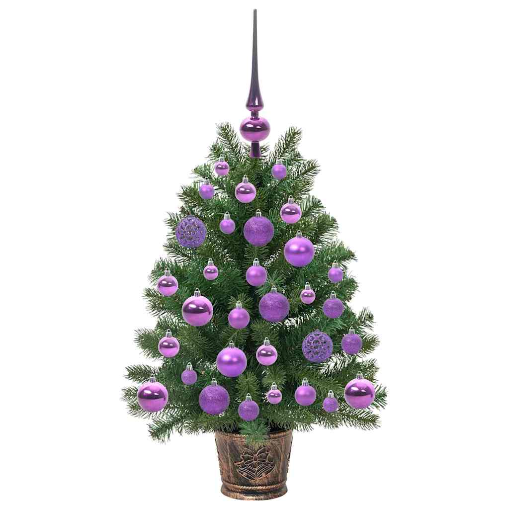 Kunstig juletre med 150 LED med stativ grønn 75 cm PE og PVC