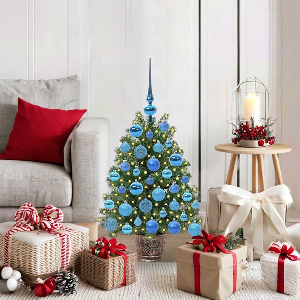 Kunstig juletre med 150 LED med stativ grønn 75 cm PE og PVC