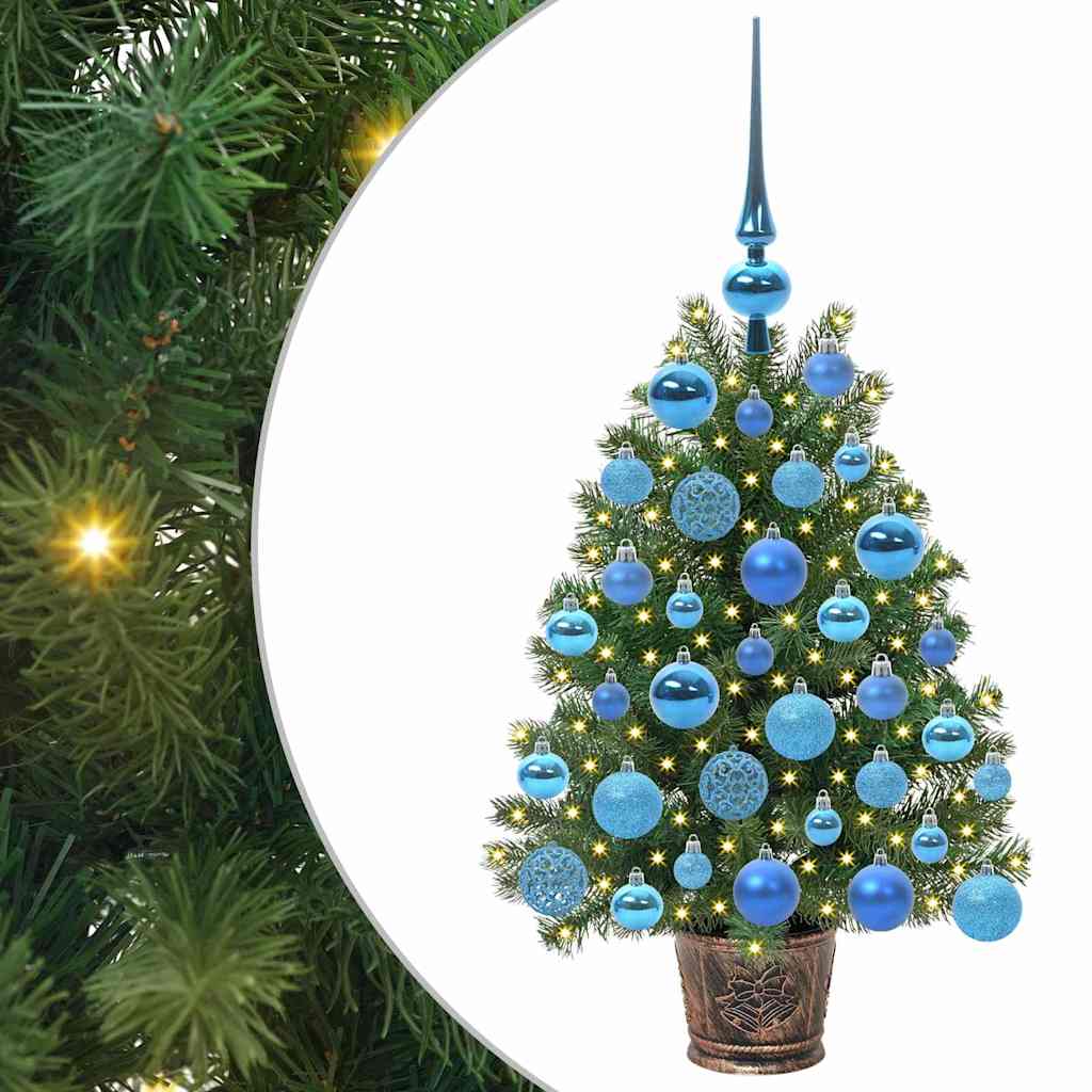 Kunstig juletre med 150 LED med stativ grønn 75 cm PE og PVC