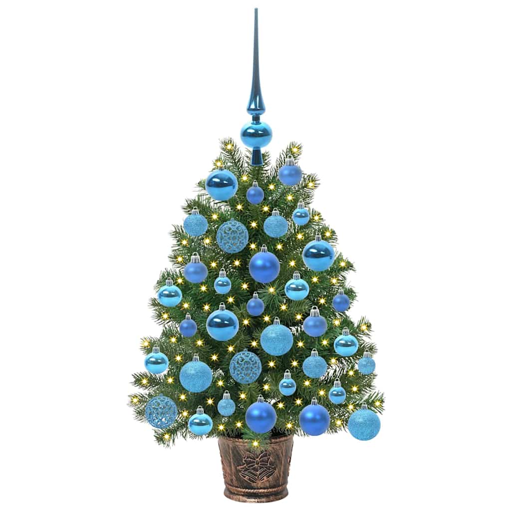 Kunstig juletre med 150 LED med stativ grønn 75 cm PE og PVC