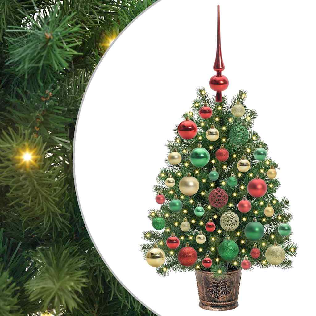 Kunstig juletre med 150 LED med stativ grønn 75 cm PE og PVC
