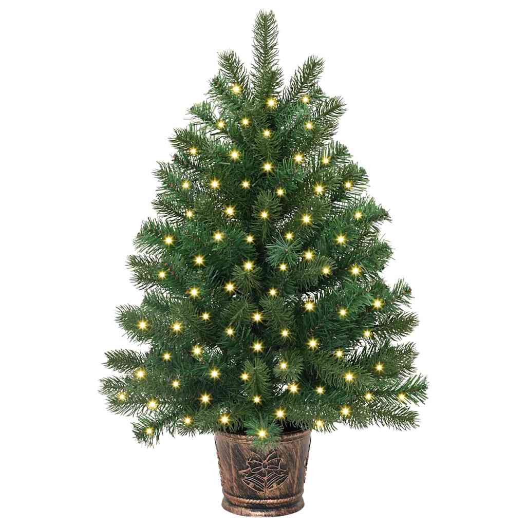 Kunstig juletre med 150 LED med stativ grønn 95 cm PE og PVC