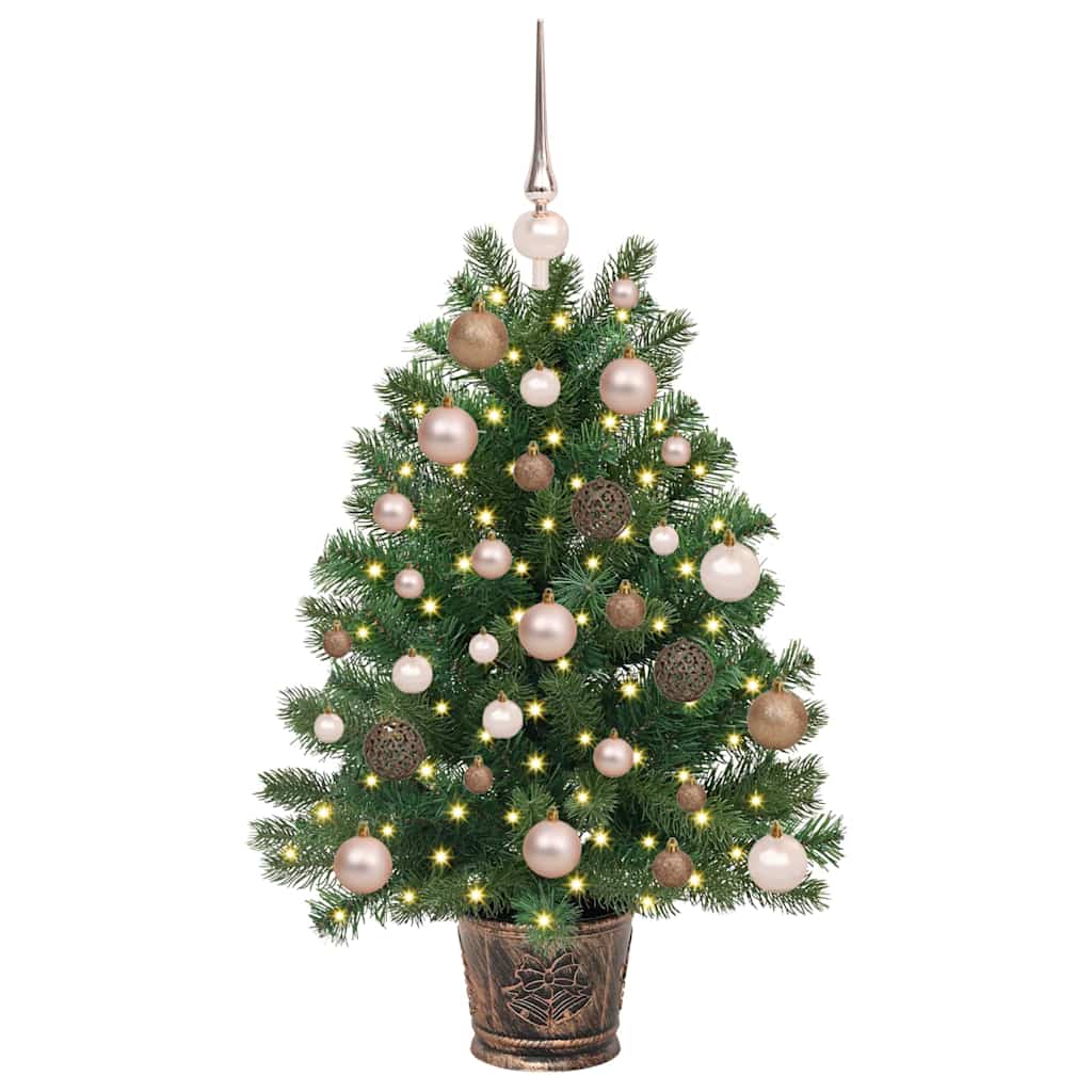 Kunstig juletre med 150 LED med stativ grønn 95 cm PE og PVC