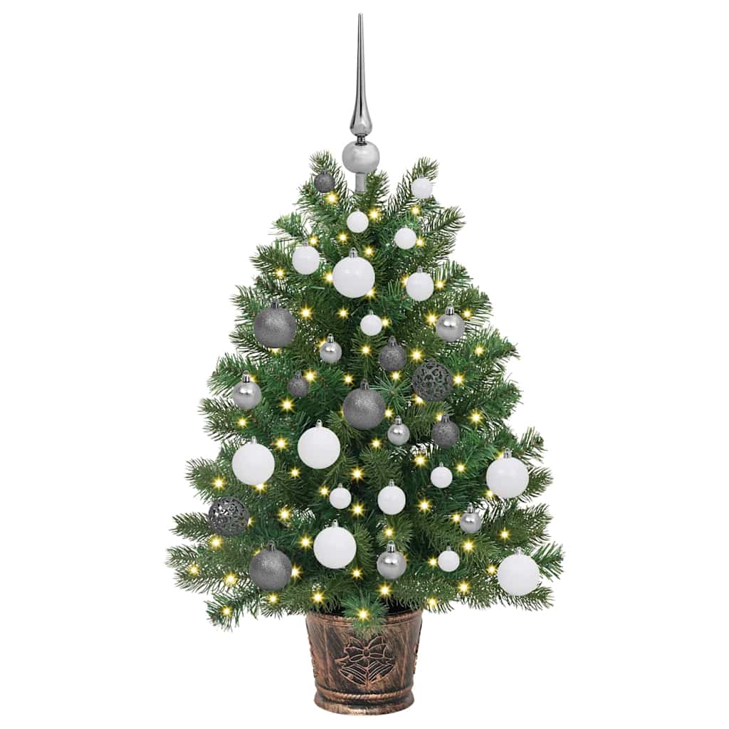Kunstig juletre med 150 LED med stativ grønn 95 cm PE og PVC