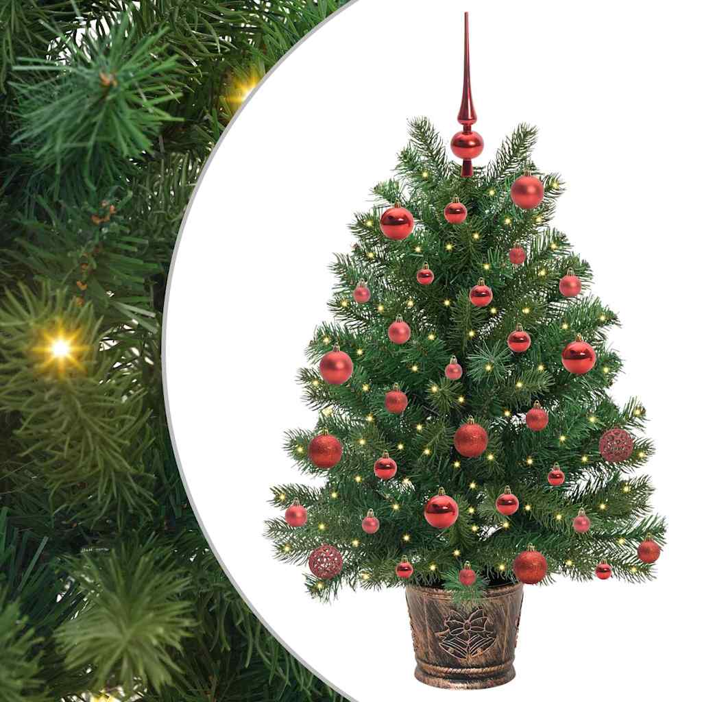 Kunstig juletre med 150 LED med stativ grønn 95 cm PE og PVC