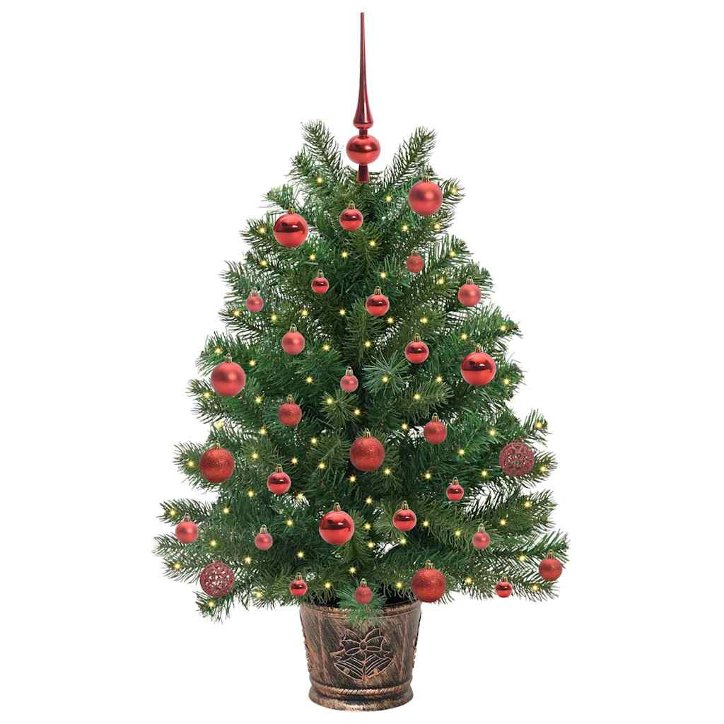 Kunstig juletre med 150 LED med stativ grønn 95 cm PE og PVC