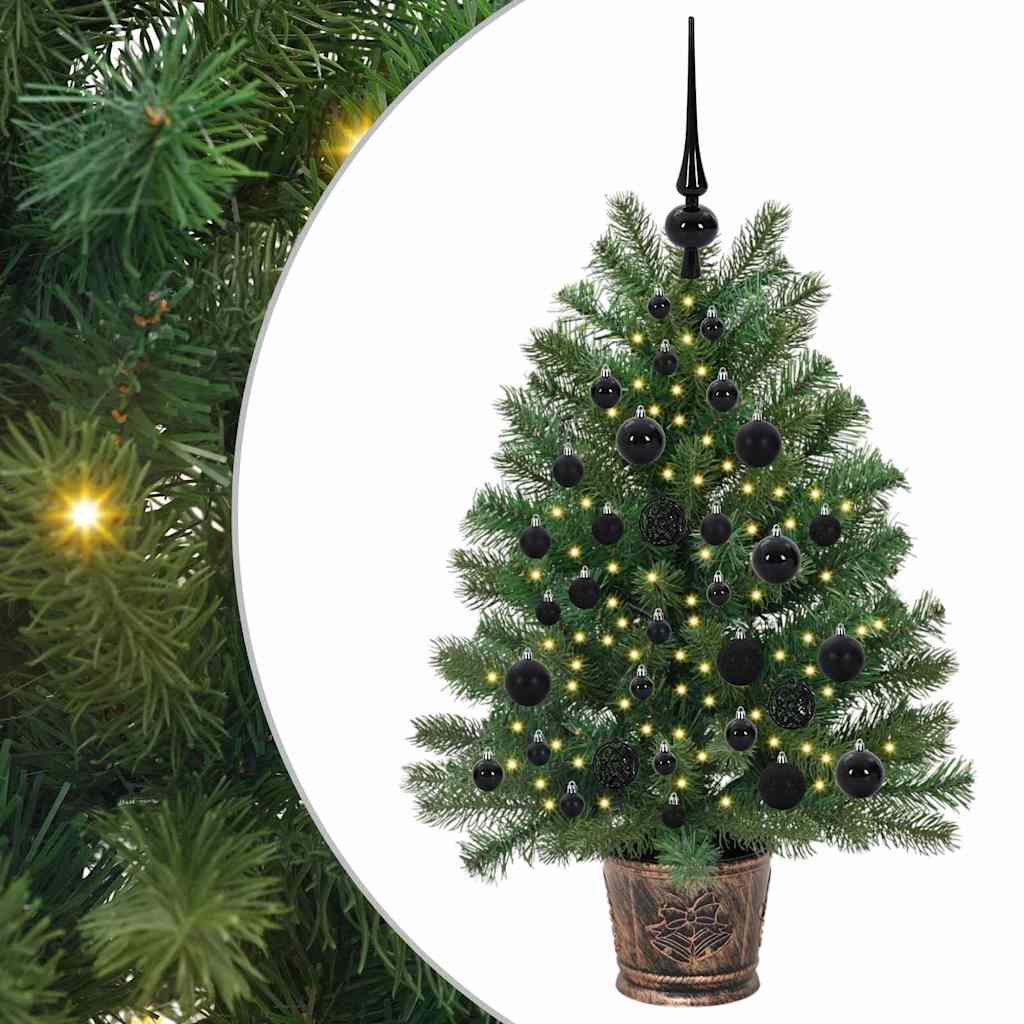 Kunstig juletre med 150 LED med stativ grønn 95 cm PE og PVC