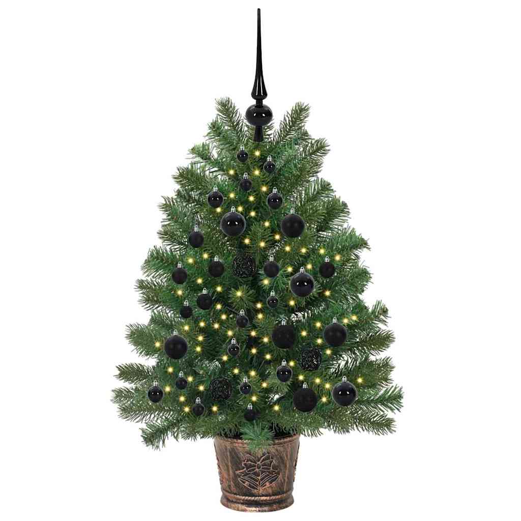Kunstig juletre med 150 LED med stativ grønn 95 cm PE og PVC