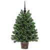 Kunstig juletre med 150 LED med stativ grønn 95 cm PE og PVC