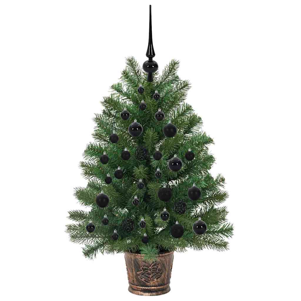 Kunstig juletre med 150 LED med stativ grønn 95 cm PE og PVC