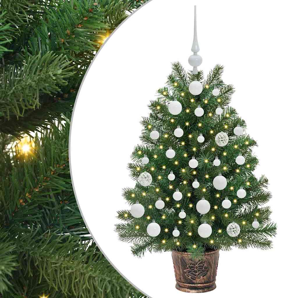Kunstig juletre med 150 LED med stativ grønn 95 cm PE og PVC