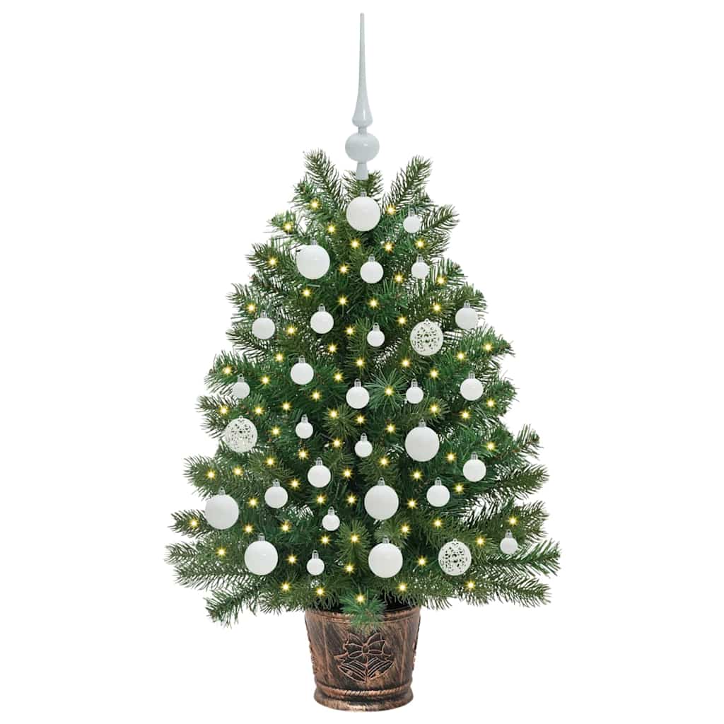 Kunstig juletre med 150 LED med stativ grønn 95 cm PE og PVC