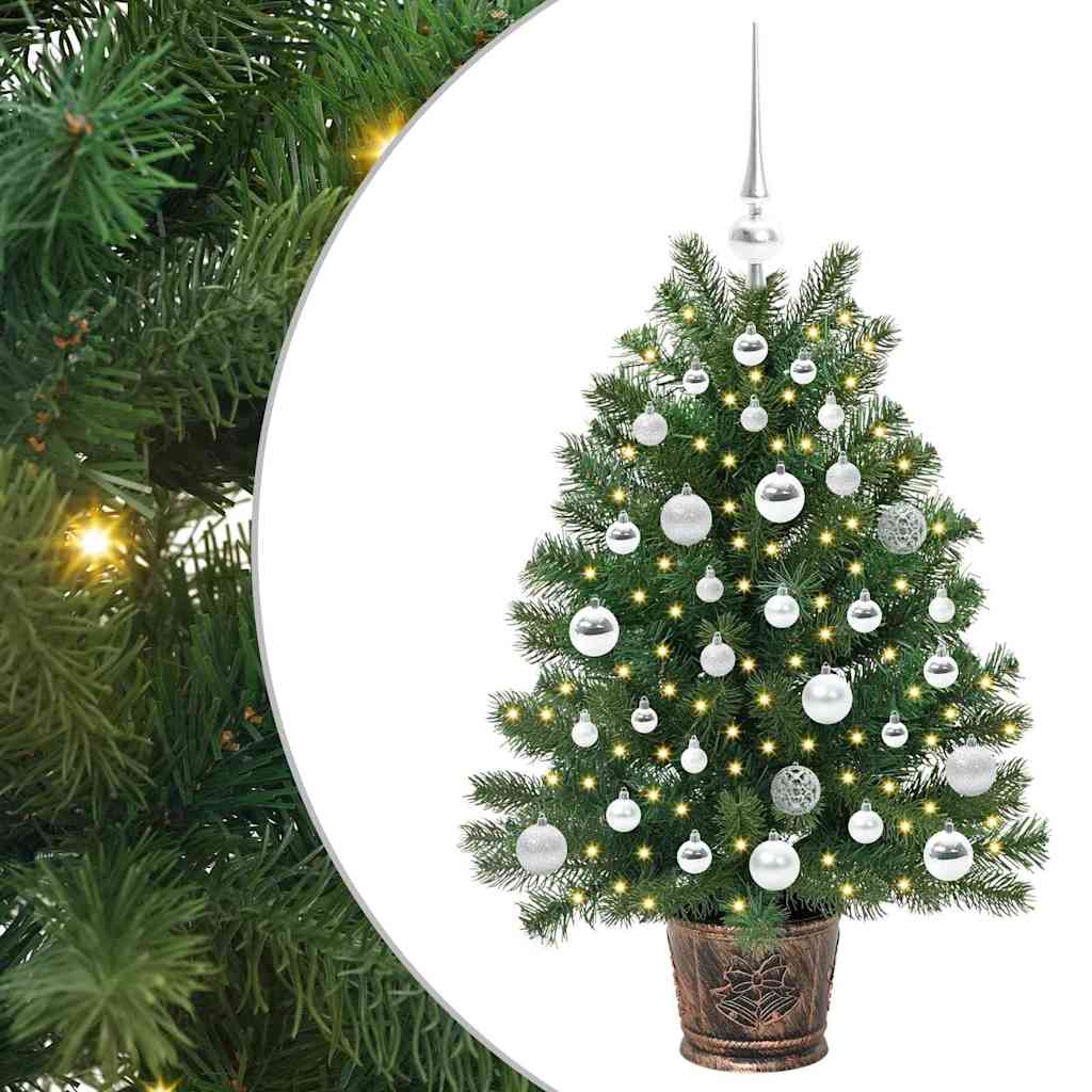 Kunstig juletre med 150 LED med stativ grønn 95 cm PE og PVC