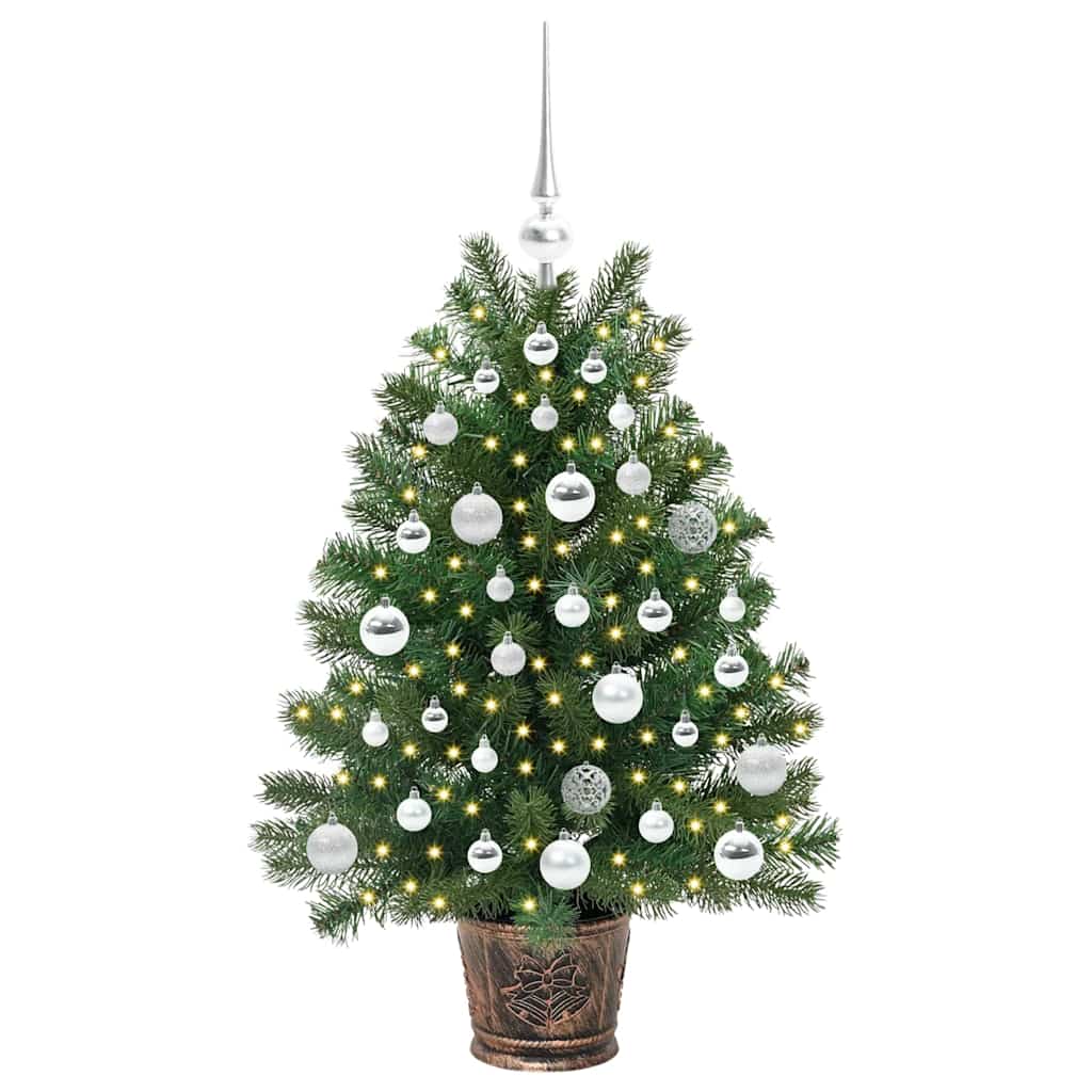 Kunstig juletre med 150 LED med stativ grønn 95 cm PE og PVC