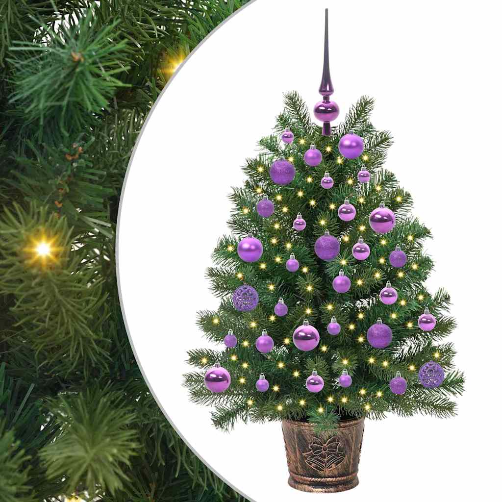 Kunstig juletre med 150 LED med stativ grønn 95 cm PE og PVC