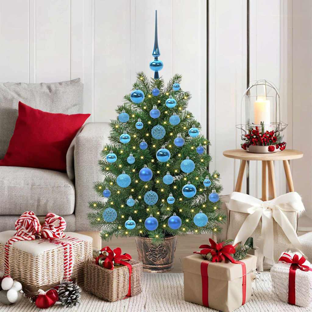 Kunstig juletre med 150 LED med stativ grønn 95 cm PE og PVC