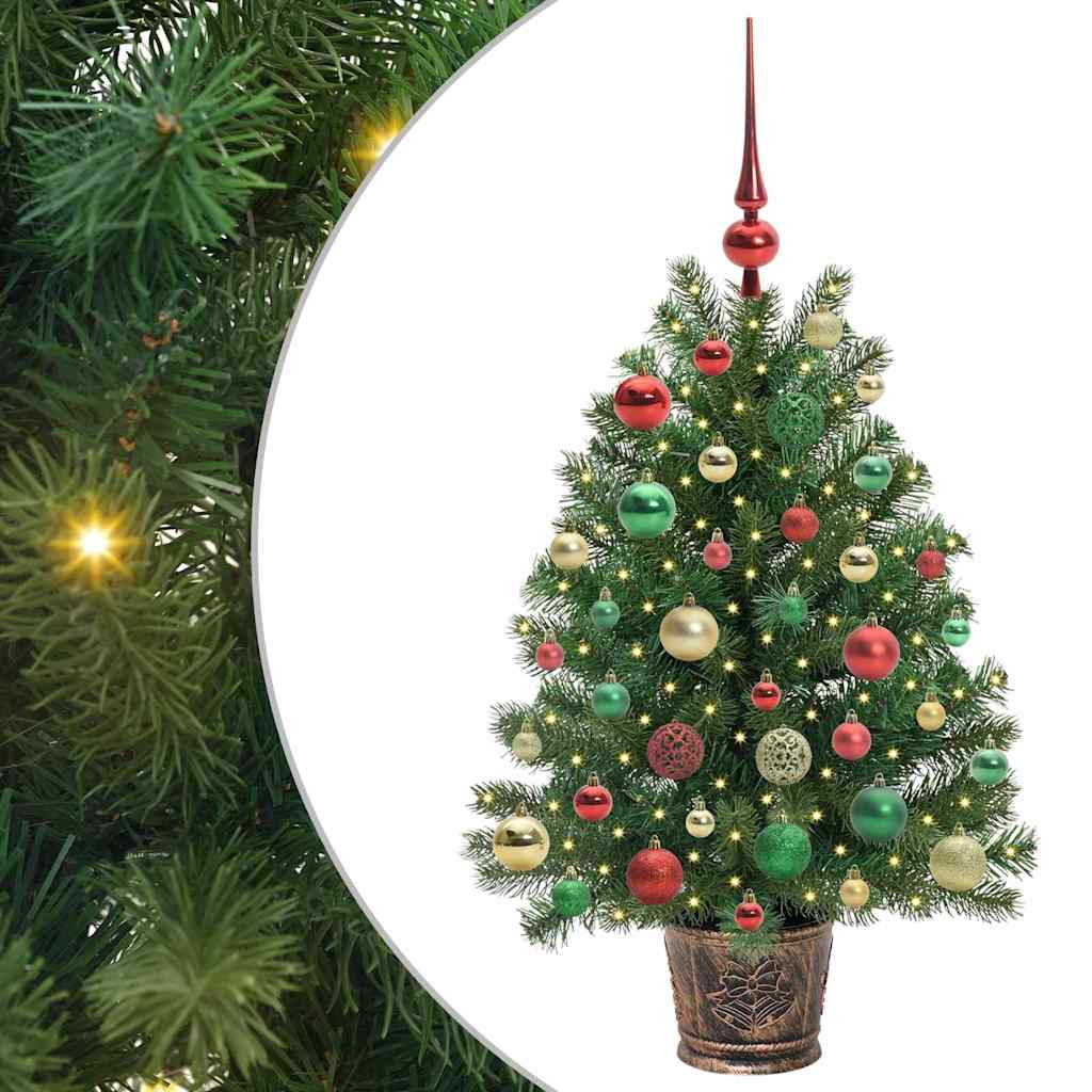 Kunstig juletre med 150 LED med stativ grønn 95 cm PE og PVC