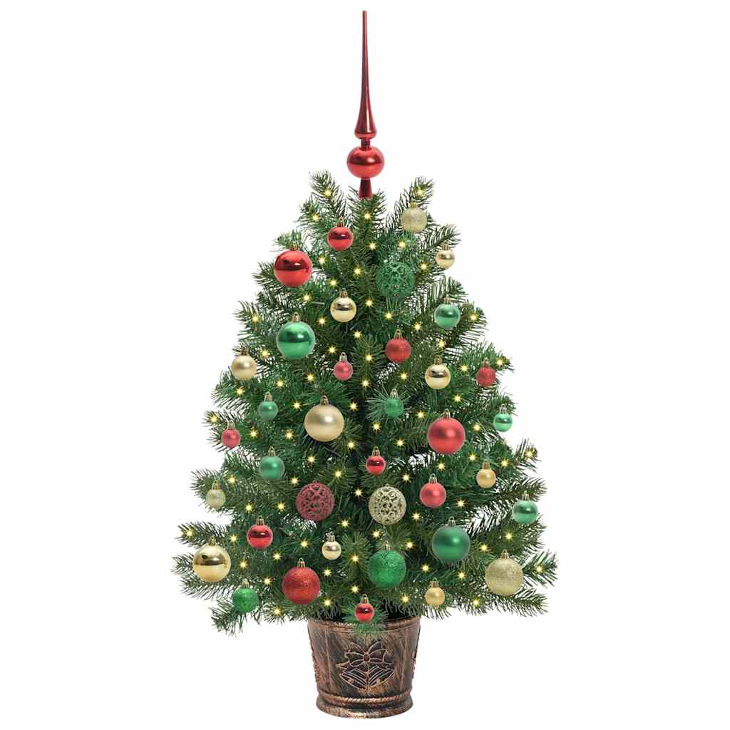 Kunstig juletre med 150 LED med stativ grønn 95 cm PE og PVC