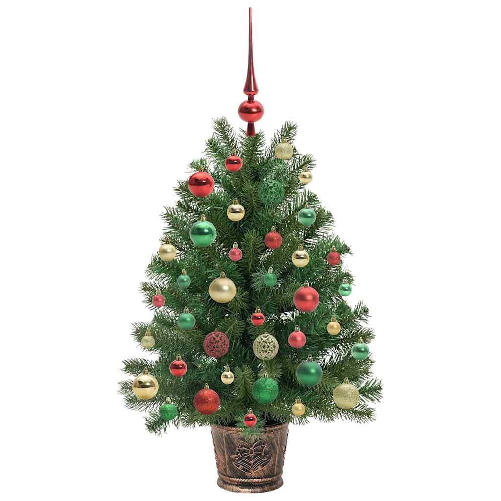 Kunstig juletre med 150 LED med stativ grønn 95 cm PE og PVC