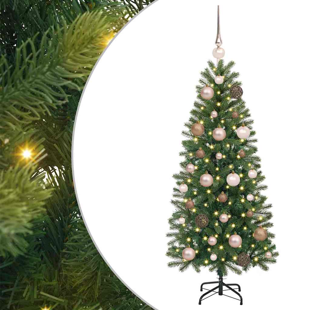 Kunstig juletre med 150 LED med stativ grønn 120 cm PE og PVC