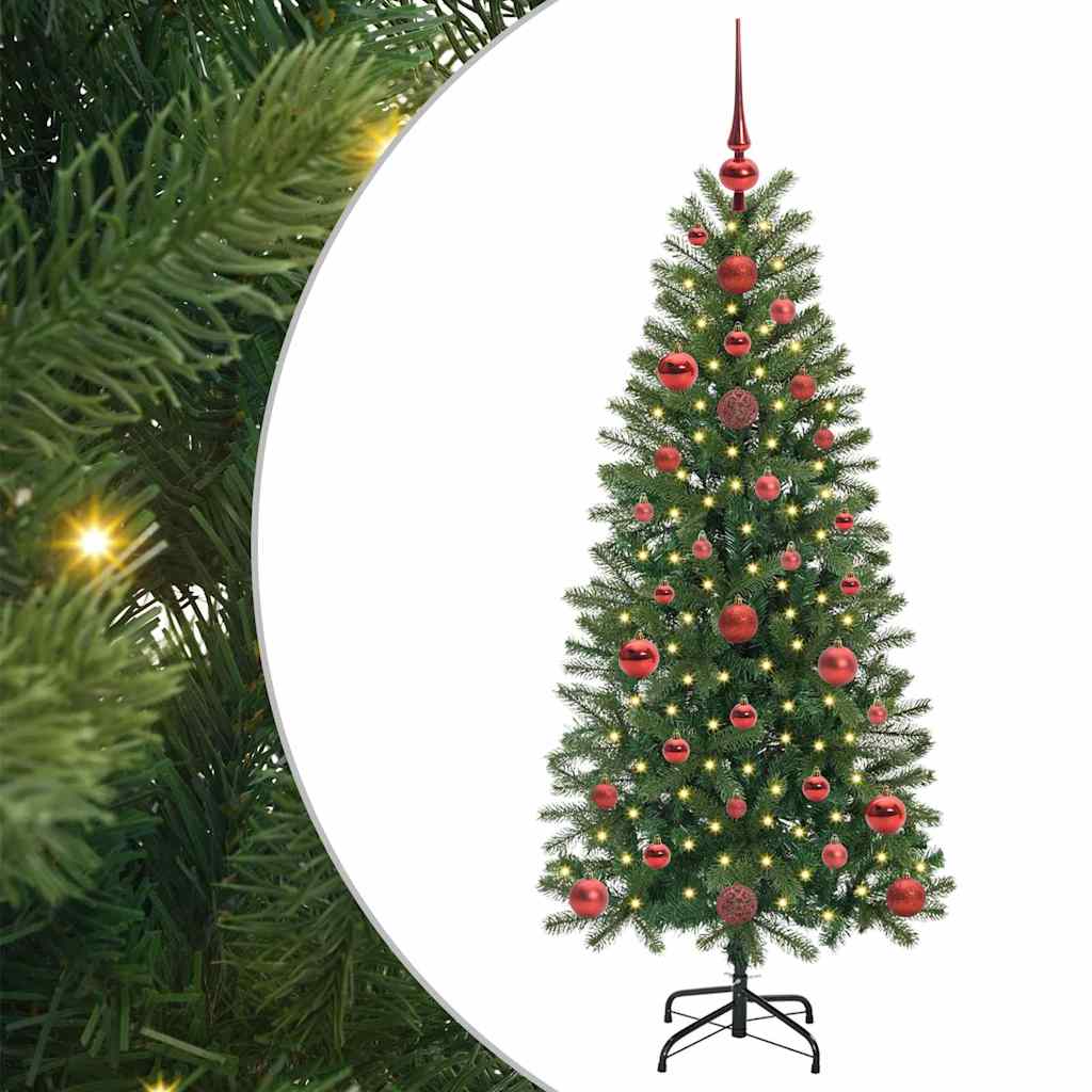 Kunstig juletre med 150 LED med stativ grønn 120 cm PE og PVC