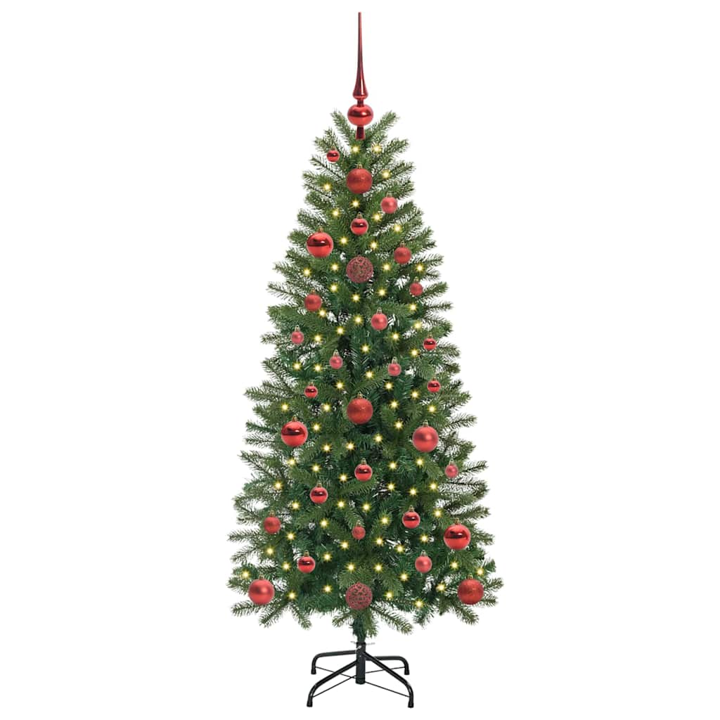 Kunstig juletre med 150 LED med stativ grønn 120 cm PE og PVC