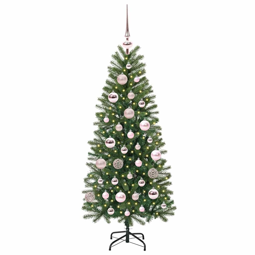 Kunstig juletre med 150 LED med stativ grønn 120 cm PE og PVC