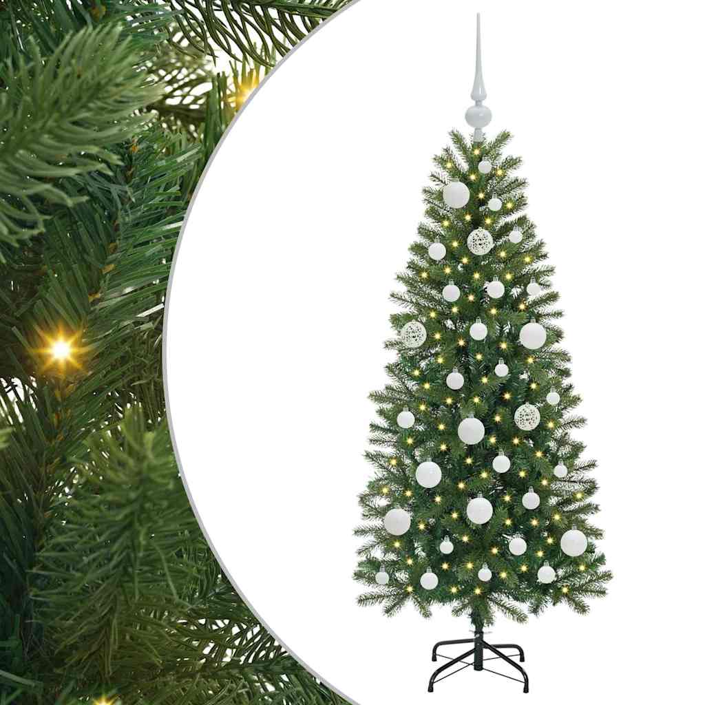 Kunstig juletre med 150 LED med stativ grønn 120 cm PE og PVC