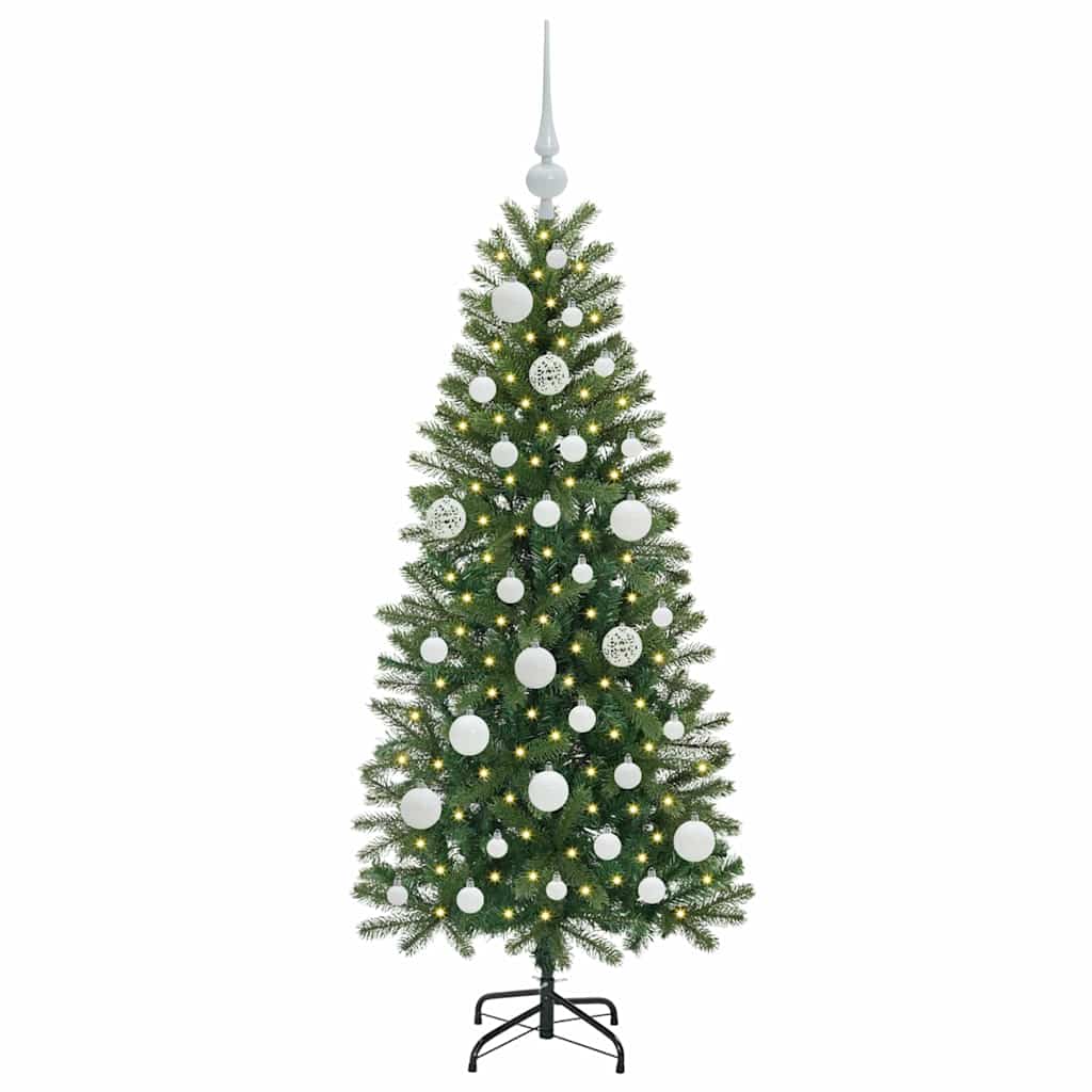 Kunstig juletre med 150 LED med stativ grønn 120 cm PE og PVC