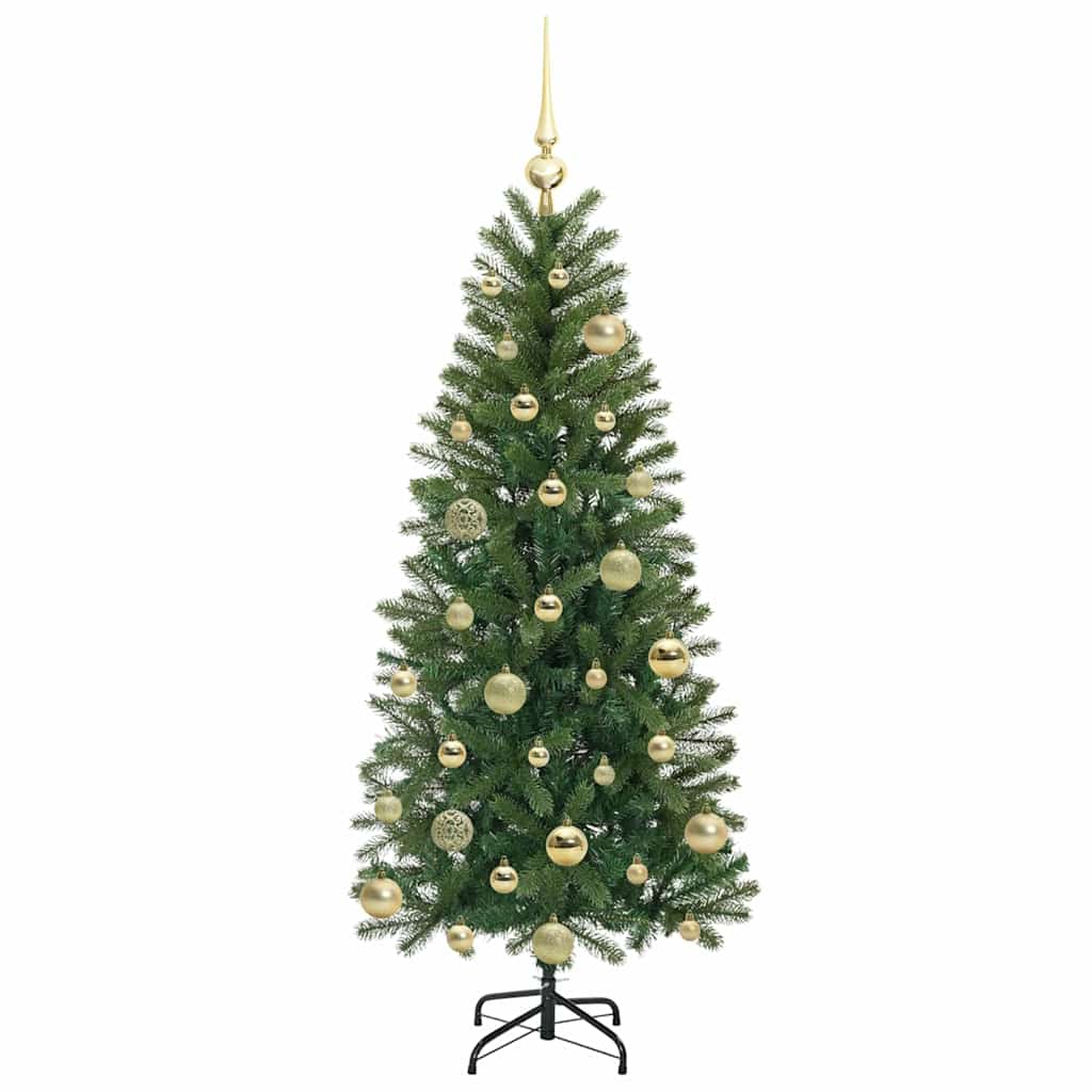 Kunstig juletre med 150 LED med stativ grønn 120 cm PE og PVC
