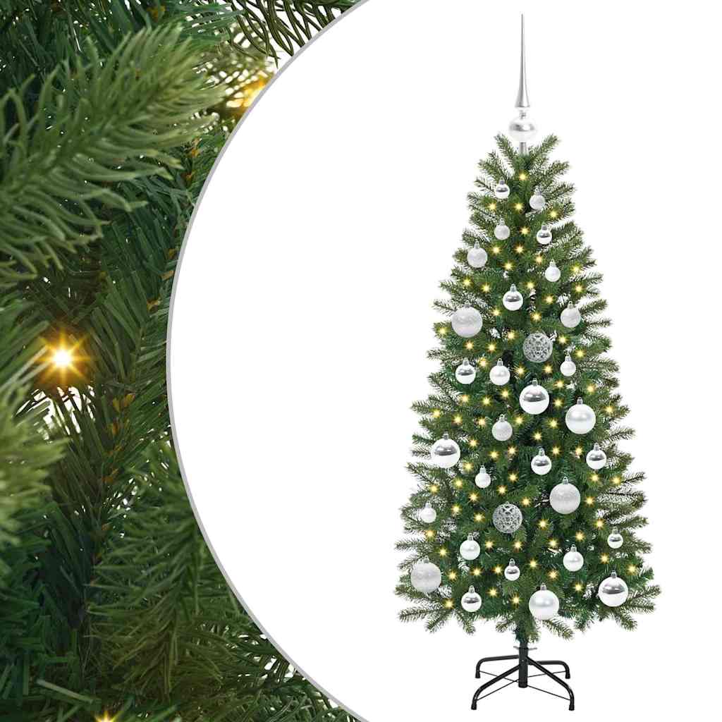 Kunstig juletre med 150 LED med stativ grønn 120 cm PE og PVC