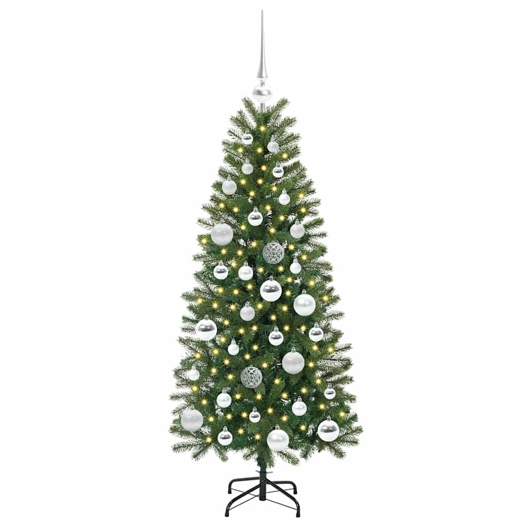 Kunstig juletre med 150 LED med stativ grønn 120 cm PE og PVC