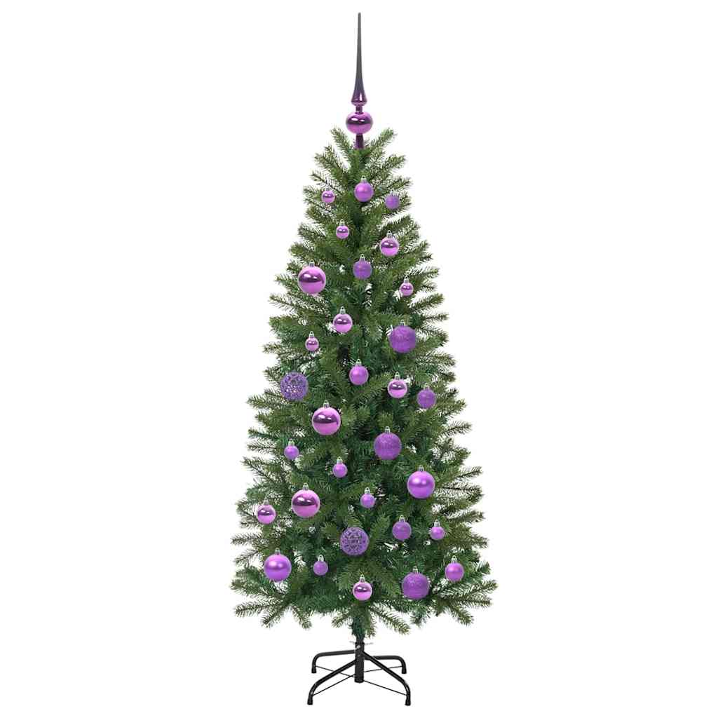 Kunstig juletre med 150 LED med stativ grønn 120 cm PE og PVC