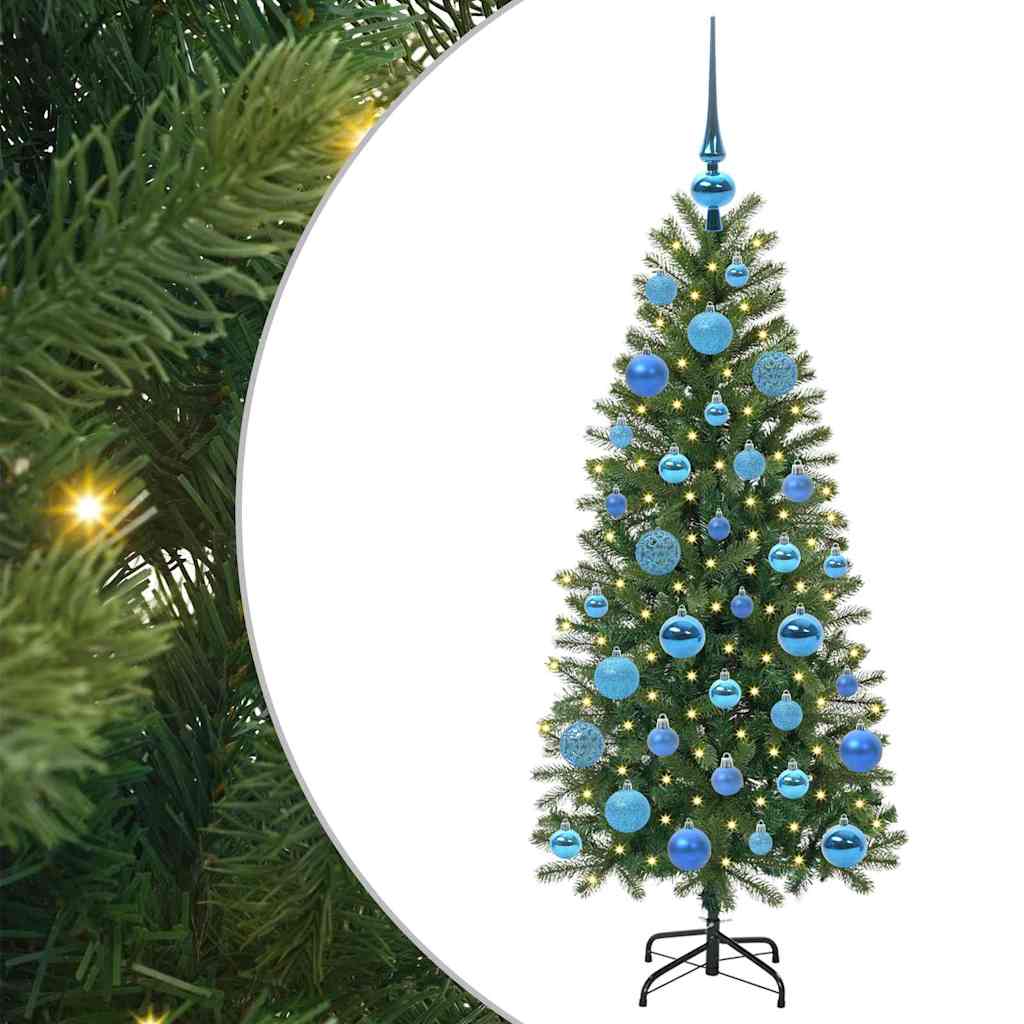 Kunstig juletre med 150 LED med stativ grønn 120 cm PE og PVC