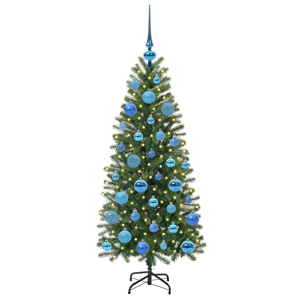 Kunstig juletre med 150 LED med stativ grønn 120 cm PE og PVC
