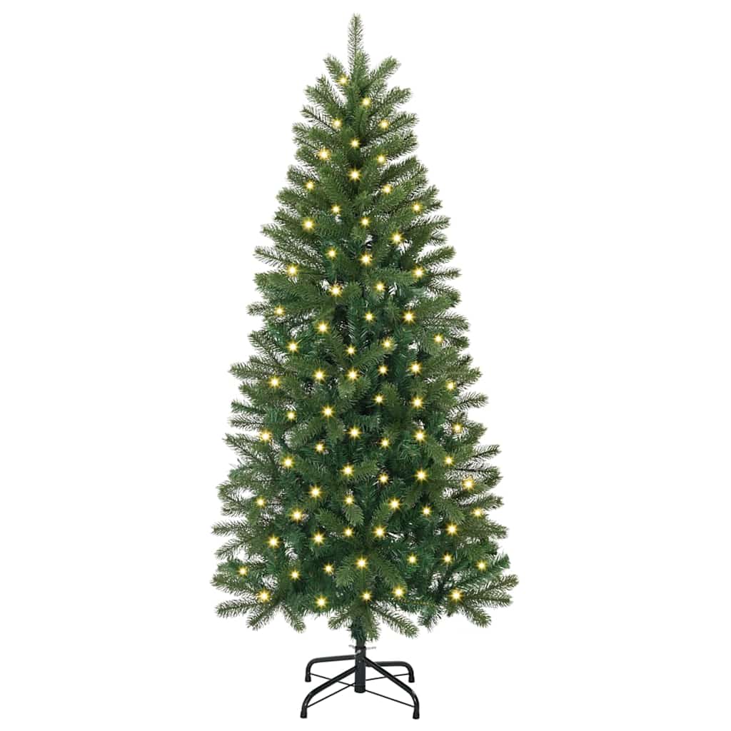 Kunstig juletre med 150 LED med stativ grønn 150 cm PE og PVC