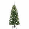 Kunstig juletre med 150 LED med stativ grønn 150 cm PE og PVC