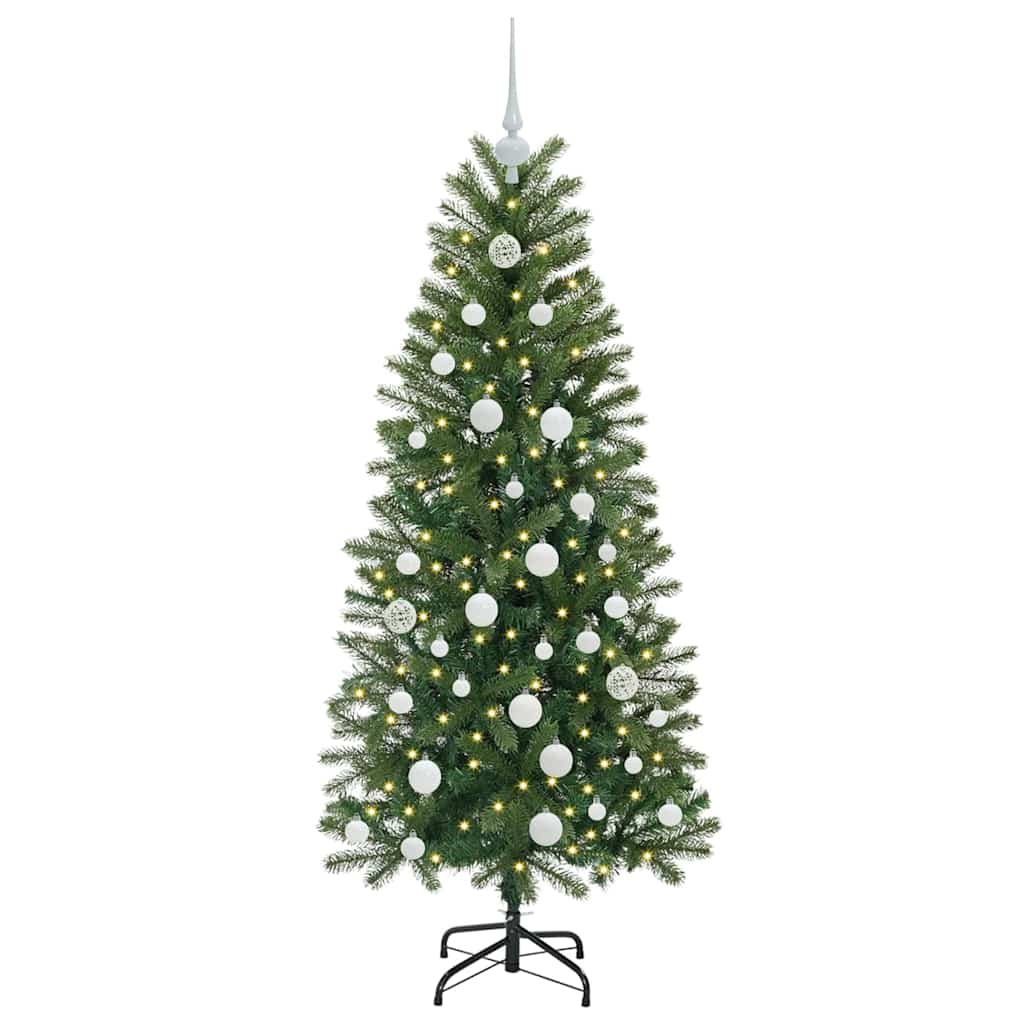 Kunstig juletre med 150 LED med stativ grønn 150 cm PE og PVC