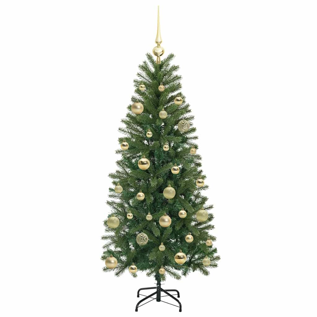 Kunstig juletre med 150 LED med stativ grønn 150 cm PE og PVC