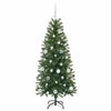 Kunstig juletre med 150 LED med stativ grønn 150 cm PE og PVC
