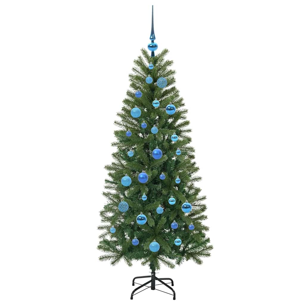 Kunstig juletre med 150 LED med stativ grønn 150 cm PE og PVC