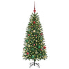 Kunstig juletre med 150 LED med stativ grønn 150 cm PE og PVC