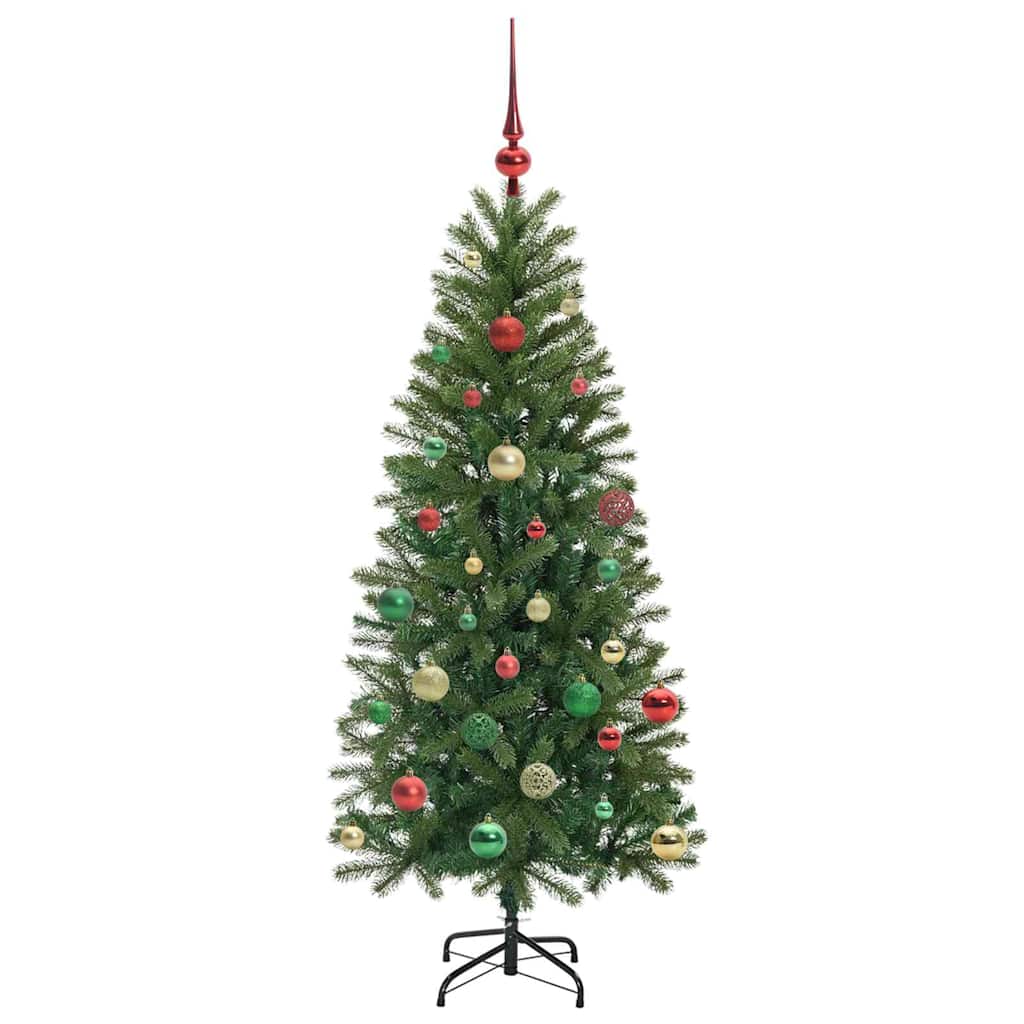 Kunstig juletre med 150 LED med stativ grønn 150 cm PE og PVC
