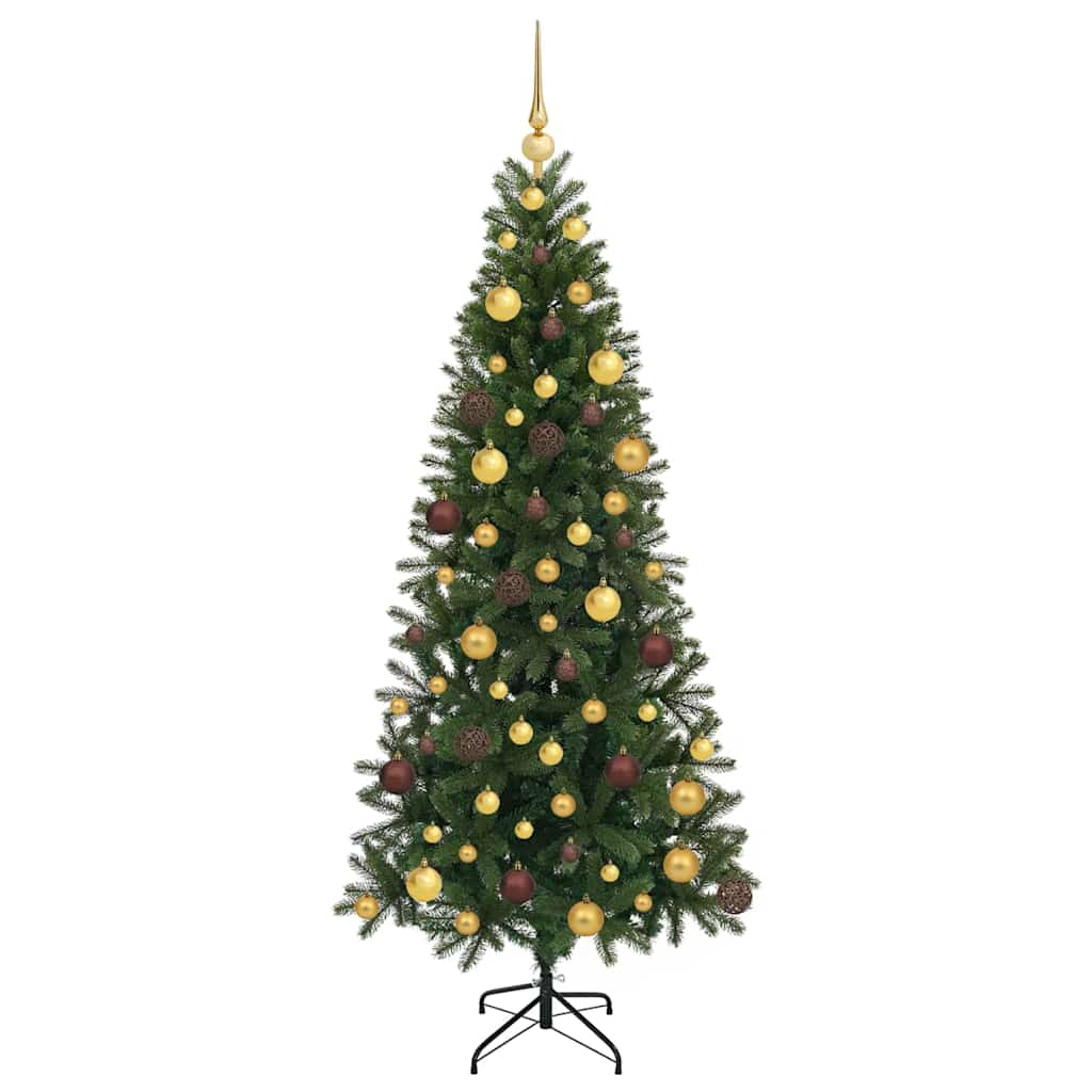 Kunstig juletre med 300 LED med stativ grønn 180 cm PE og PVC