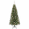 Kunstig juletre med 300 LED med stativ grønn 180 cm PE og PVC