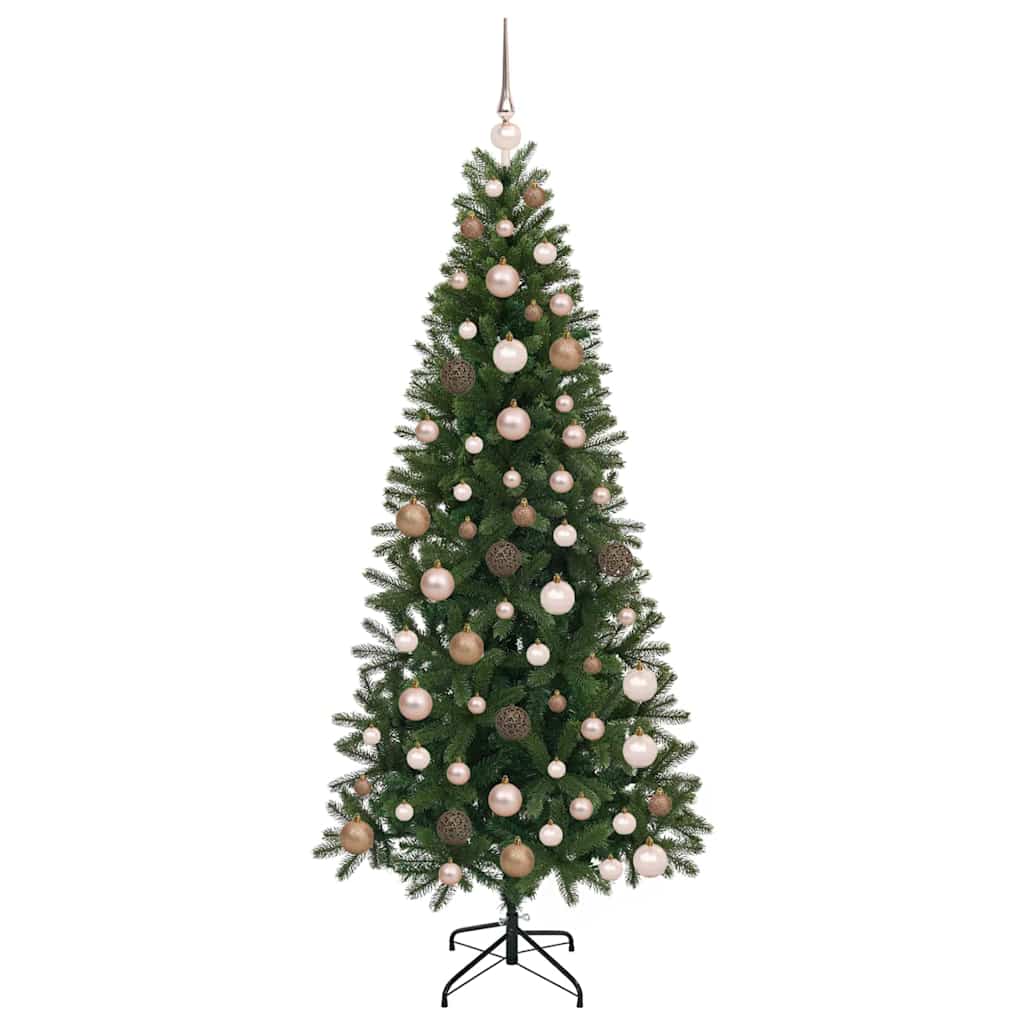 Kunstig juletre med 300 LED med stativ grønn 180 cm PE og PVC