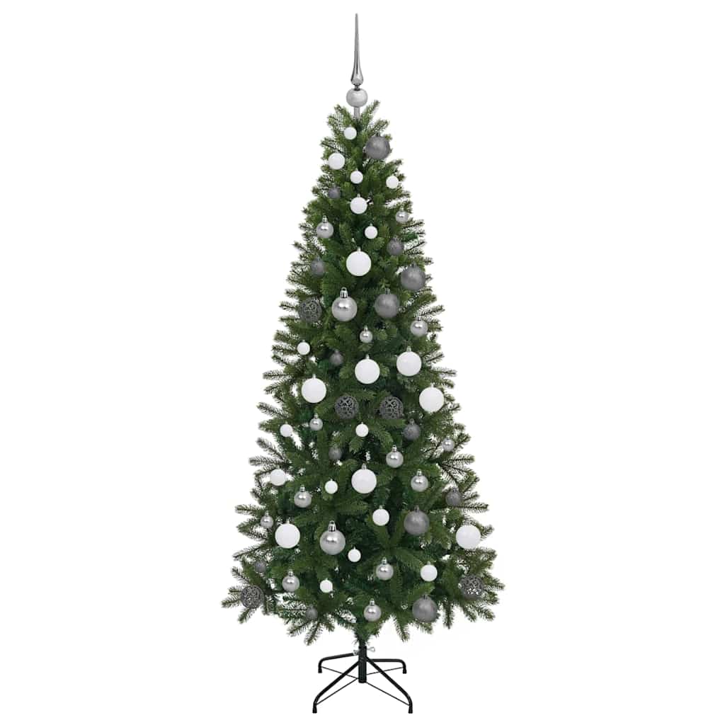 Kunstig juletre med 300 LED med stativ grønn 180 cm PE og PVC